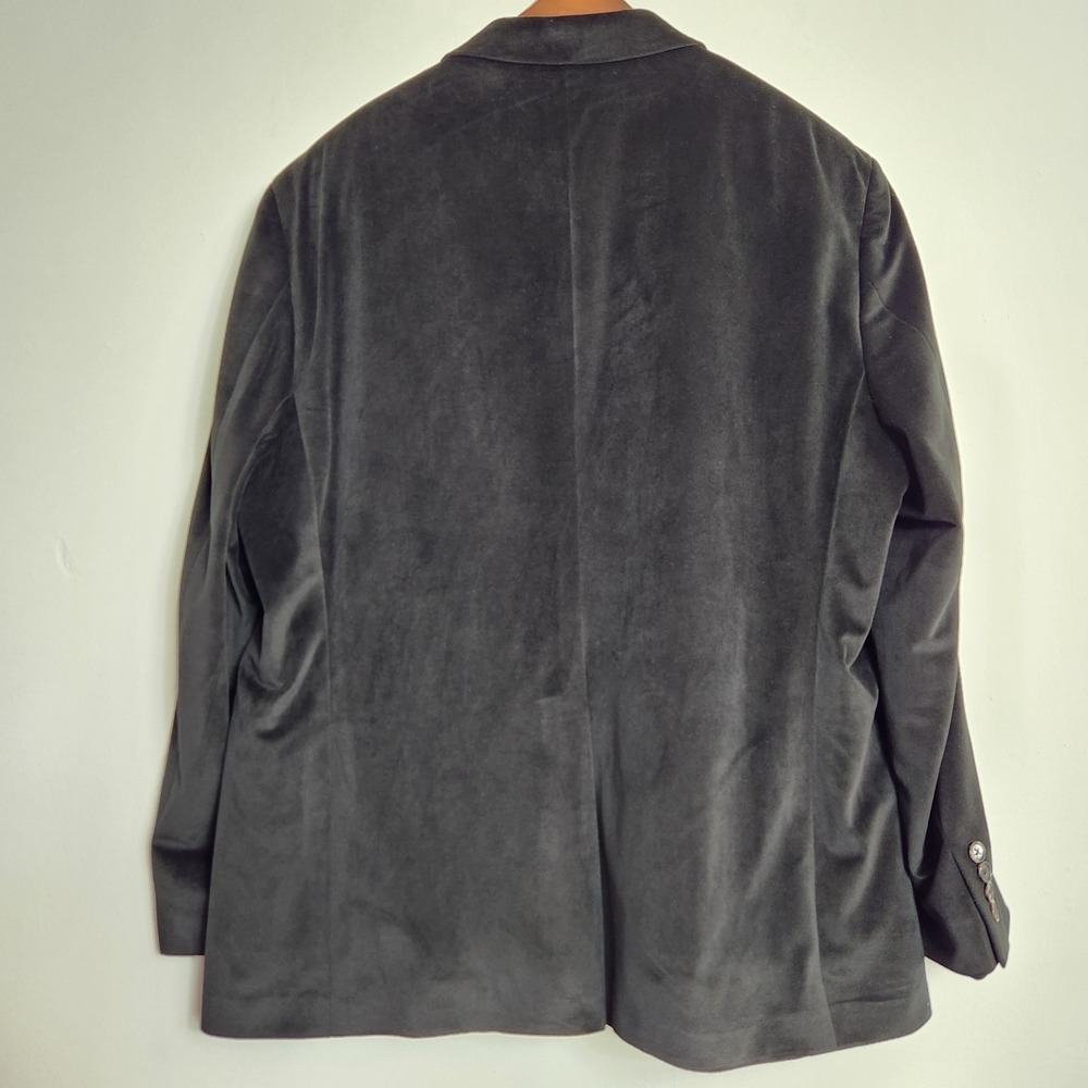 Lauren Ralph Lauren Black Velvet Sport Coat Blazer Size 48R Dog Lining Soft Luxe - Picture 2 of 12